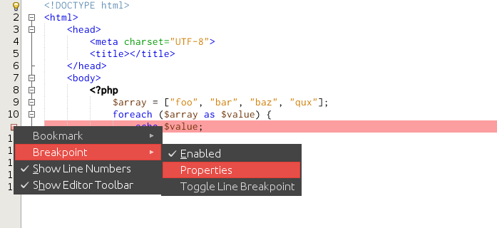 php conditional breakpoints and new2