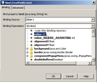 bind dialog small