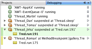 debugging current suspended
