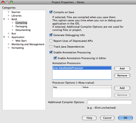 demo properties compiling