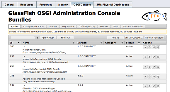 cdi glassfish console