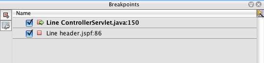 breakpoints window