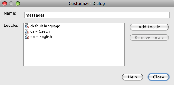 customizer dialog