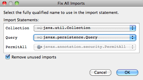 maven testing fiximports