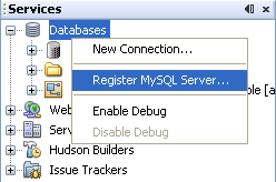 register mysql server