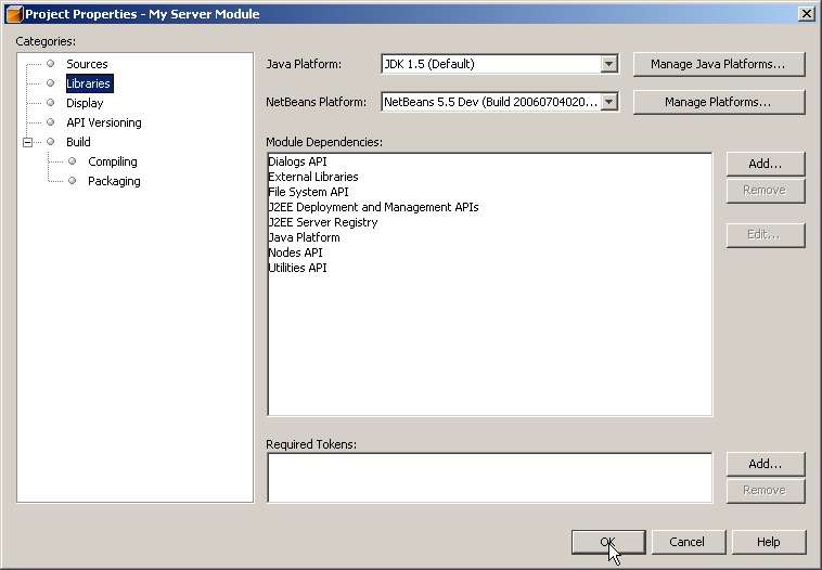 myserver libraries panel